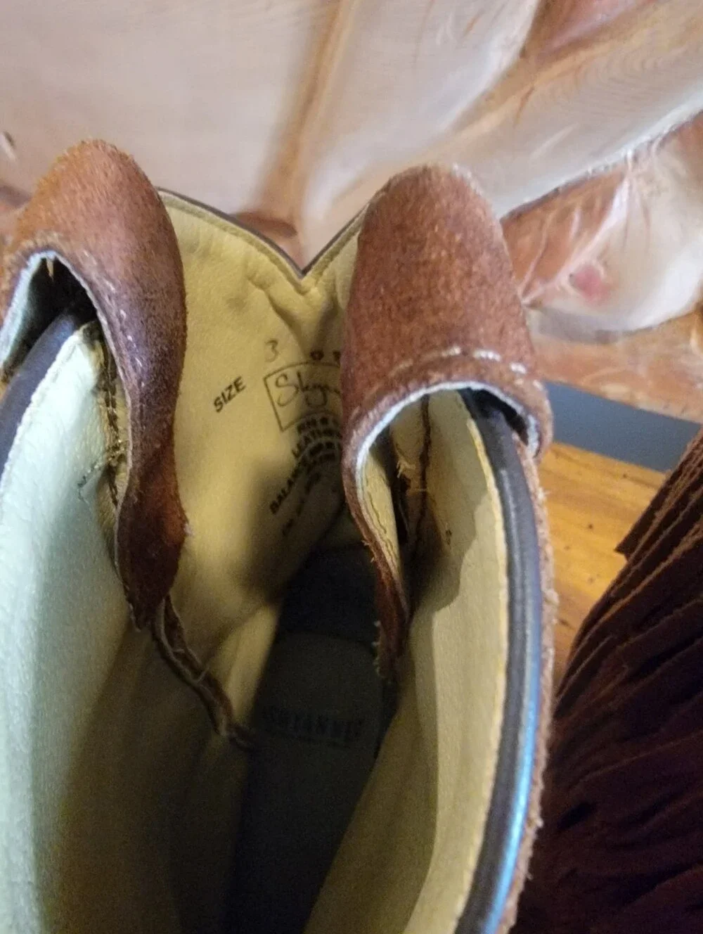 Girls Size 3 Shayanne Brown Leather  Double Fringe Cowgirl Western Boots